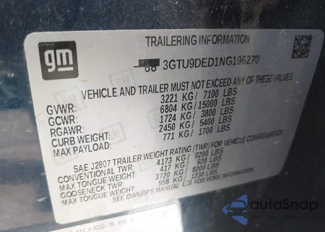 2022 GMC Sierra 1500 Limited 4Wd Short Box Slt из США, поврежденный, VIN 3GTU9DED1NG196270